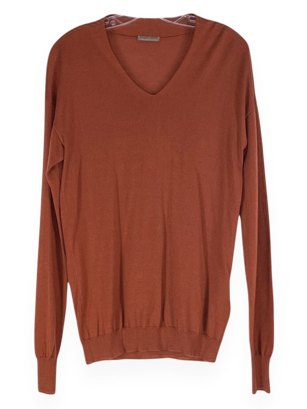 Bottega Veneta Mens 100% Cashmere Lightweight Knit V-Neck Pullover Sweater 48
